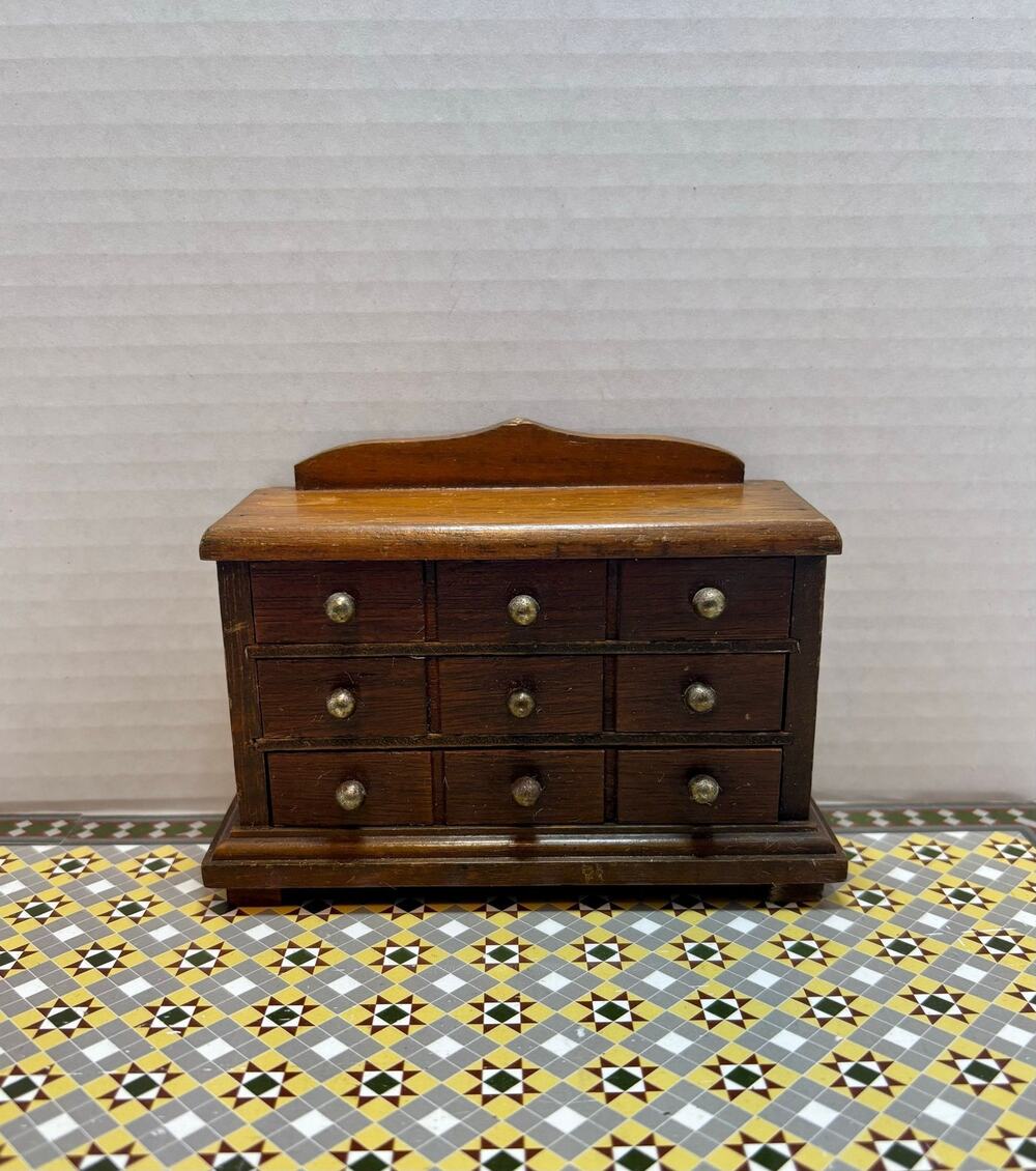 Vintage Wooden Dollhouse Miniature Dresser